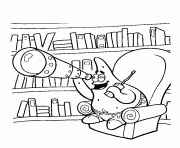 Printable partick in the library coloring pages