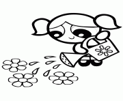Printable powerpuff girls bubbles waters flowers coloring pages
