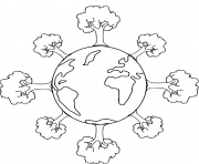 Printable earth day plant trees coloring pages