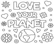 Printable love your planet earth day 22 april coloring pages