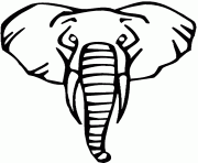 Printable face elephant black and white coloring pages