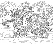 mammoth Elephant Adult Zentangle