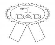 Printable 1 dad ribbon coloring pages