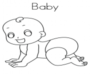 Baby With Pacifier Coloring page Printable