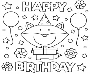 Printable happy birthday kids fun coloring pages