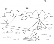 Printable camping scene by Lena London coloring pages