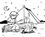 Printable camping beautiful place coloring pages