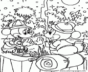 Printable mickey and minnie camping disney coloring pages