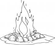 Printable campfire camping fire coloring pages
