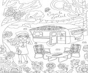 Printable camping girl by silvia dekker coloring pages