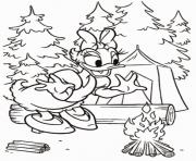 Printable disney daisy duck camping coloring pages