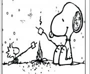 Printable camping for kids fire snoopy coloring pages