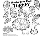 Printable Crayola build Your Own Turkey coloring pages