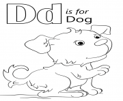 Printable letter d is for dog coloring pages