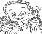 Printable andy have buzz lighyear and woody sheriff coloring pages