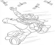 Printable buzz try to catch the dragonfly coloring pages
