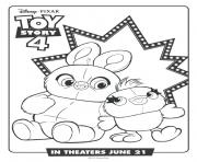 Printable bunny and ducky toy story 4 coloring pages