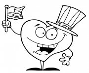 Printable america heart uncle sam america flag coloring pages