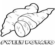 Printable vegetable sweet potato coloring pages