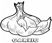 Printable vegetable garlic coloring pages