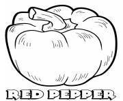Printable vegetable red pepper coloring pages