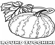 Printable vegetable round zucchini coloring pages