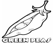 Printable vegetable green peas coloring pages