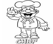 Printable professions chef coloring pages