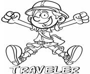 Printable professions traveler coloring pages