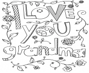 Printable i love you grandma 2 coloring pages