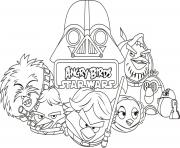 Printable kids angry birds star wars coloring pages