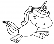 Printable unicorn kawaii happy animal coloring pages