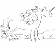 Printable cute cartoon unicorn by Lena London coloring pages