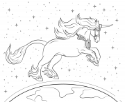 Printable beautiful unicorn by Artsashina coloring pages