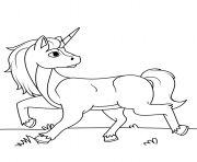 young unicorn coloring page