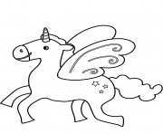 Printable flying unicorn coloring pages