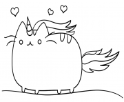 Printable kawaii cat unicorn coloring pages