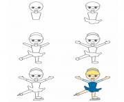 Printable how to draw skating on ice coloring pages