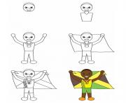 Printable how to draw usain bolt coloring pages