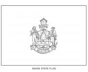 Printable maine flag US State coloring pages