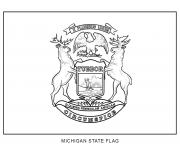 Printable michigan flag US State coloring pages