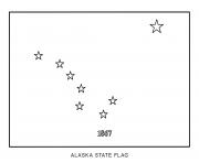 Printable alaska flag US State coloring pages