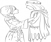 Printable princess and prince in love coloring pages