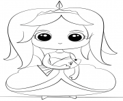 Printable princess with fish coloring pages