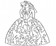 Printable princess fancy dress coloring pages
