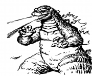 Printable Godzilla Spit Fire coloring pages
