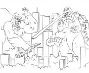 Printable King Kong Vs Godzilla 1962 Movie coloring pages