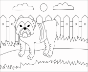 Printable bulldog animal simple coloring pages