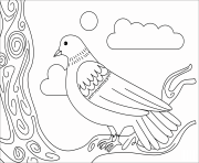 Printable dove animal simple coloring pages