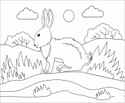 Printable bunny animal simple coloring pages